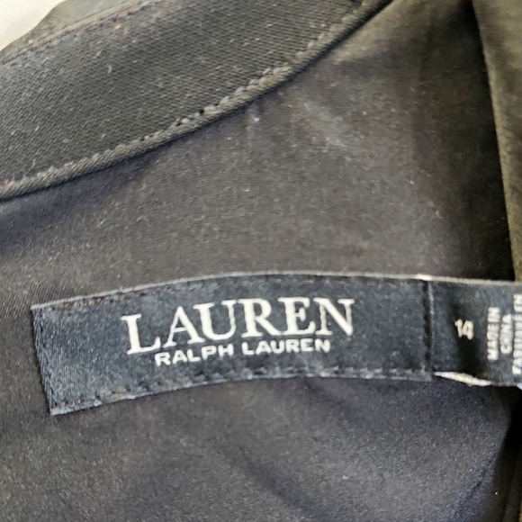 (0459) Lauren Ralph Lauren Black Maxi Dress with Notched Collar - Picture 2 of 11